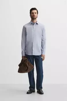 Полосатая рубашка ZARA, синий