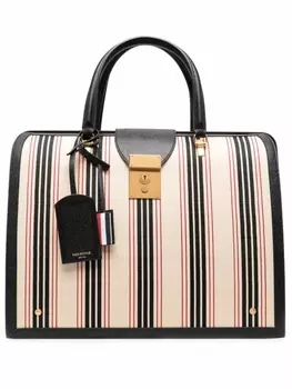 Полосатая сумка-тоут Thom Browne, белый
