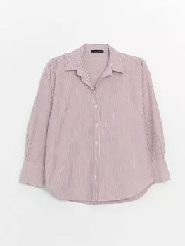 Полосатая женская оксфордская рубашка с длинным рукавом LCW Casual
