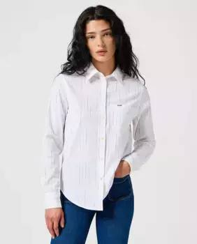 Полосатая женская рубашка с длинным рукавом Wrangler, белый