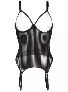 Полосатое боди Maison Close, черный