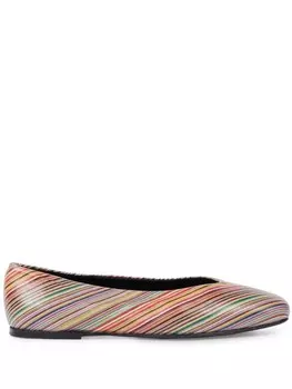 Полосатые балетки Paul Smith, красный