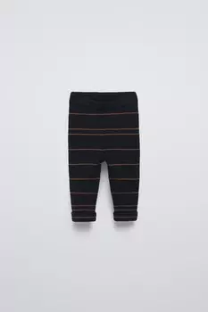 Полосатые ребрешковые леггинсы ZARA, синий