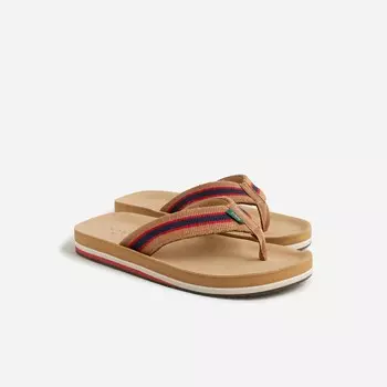 Полосатые шлепанцы J.Crew, хаки