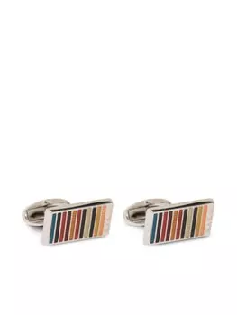 Полосатые запонки Paul Smith, серебряный