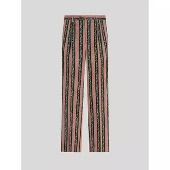 ПОЛОСАТЫЕ ЖАККАРДОВЫЕ БРЮКИ С ЦВЕТОЧНЫМ УЗОРОМ ETRO, розовый