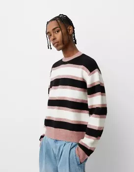 Полосатый джемпер Bershka, белый