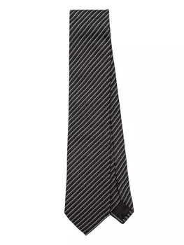 Полосатый галстук Lanvin, черный
