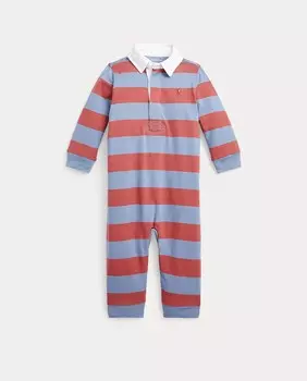 Полосатый хлопковый комбинезон для мальчика Polo Ralph Lauren, мультиколор