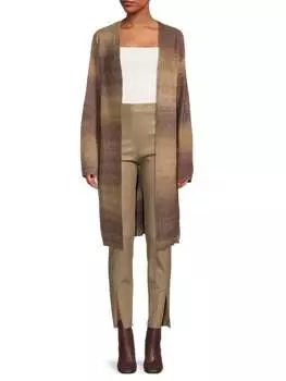 Полосатый кардиган с открытым передом BCBGeneration Brown