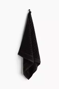 Полотенце банное из велюра H&M, 70x140 см, черный