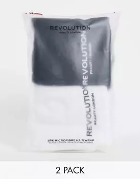 Полотенце для волос Revolution из микрофибры, черный/белый, 2 шт