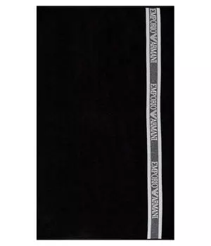 Полотенце Emporio Armani хлопковое, черный