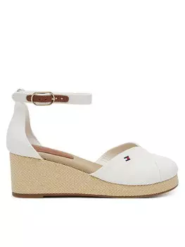 Полуботинки Flag Closed Toe Mid Wedge Espad FW0FW08657 Tommy Hilfiger, белый