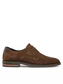 Полуботинки Signature Hilfiger Suede Shoe Tommy Hilfiger, коричневый