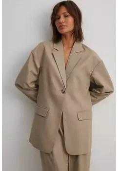 Полупальто MIT BERSCHNITTENEN SCHULTERN NA-KD, цвет beige