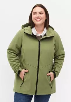 Полупальто WITH POCKETS Zizzi, зеленый