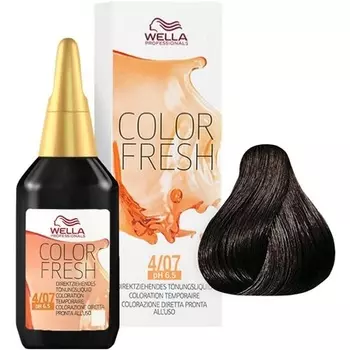 Полуперманентная краска для волос Color Fresh 4/07, средний натуральный коричневый, 0,098 кг, Wella