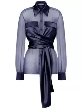 Полупрозрачная блузка Alberta Ferretti, синий