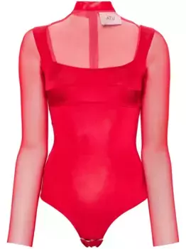 Полупрозрачное боди Atu Body Couture, красный