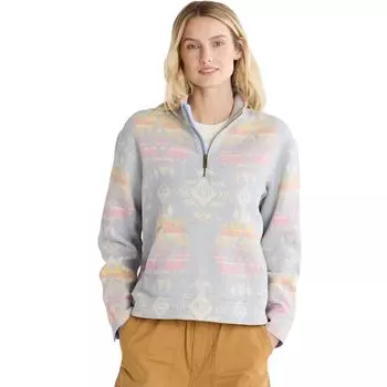Полузастегивающийся пуловер из замши Pendleton, голубой