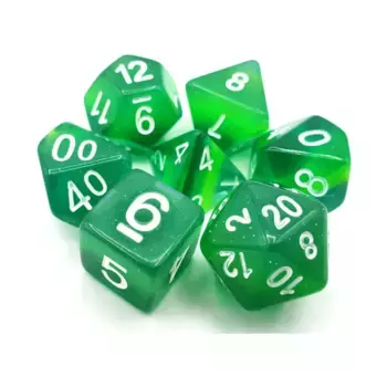 Poly Set Forest Light с белым (7), Acrylic-Resin Dice - Gradient