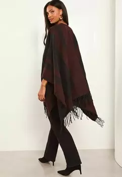 Пончо COSY BLOCK Lipsy, красный