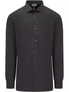 Поплиновая рубашка Emporio Armani, черный