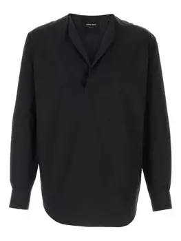 Поплиновая рубашка Giorgio Armani, черный