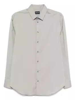 Поплиновая рубашка Giorgio Armani, серый