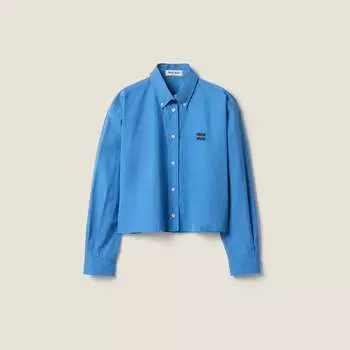 Поплиновая рубашка Miu Miu, синий
