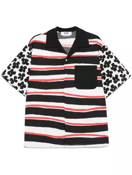 Поплиновая рубашка с принтом MSGM, черный