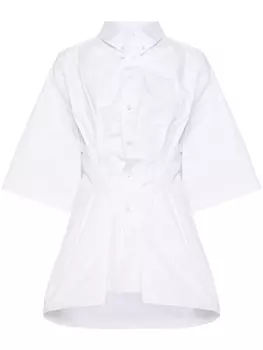 Поплиновая рубашка с жатым эффектом Maison Margiela, белый
