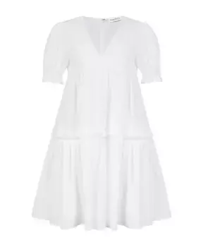 Поплиновое платье в стиле бэби долл Nina Ricci, белый
