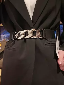 Пояс эластичный для пальто, серебряный
