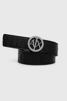 Пояс Armani Exchange с круглой пряжкой, черный