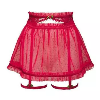 Пояс для чулок с юбкой For Love &amp; Lemons Rose Lace, красный