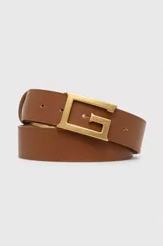 Пояс Guess кожаный, коричневый