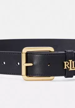 Пояс LOGO KEEPER LEATHER BELT Ralph Lauren, черный