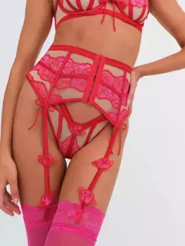 Пояс с подвязками Cordelia For Love & Lemons, цвет Rosey Red
