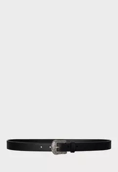 Пояс Tooled Buckle Leather Lauren Ralph Lauren, черный