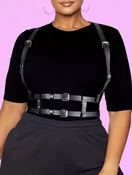 Пояс женский из кожи, черный