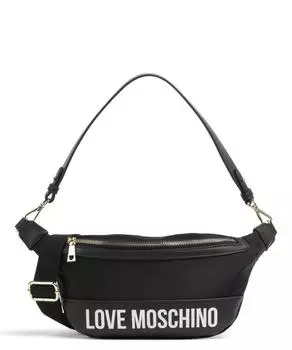 Поясная сумка City Lovers нейлон, искусственная кожа Love Moschino, черный