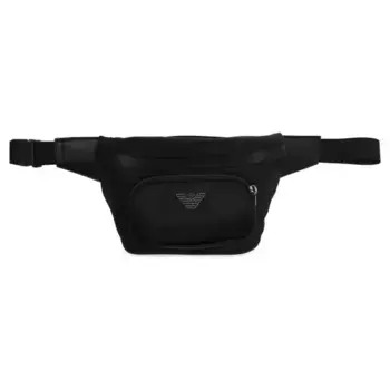 Поясная сумка мужская Emporio Armani с логотипом, черный