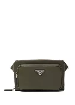 Поясная сумка из сафьяновой кожи Prada, зеленый