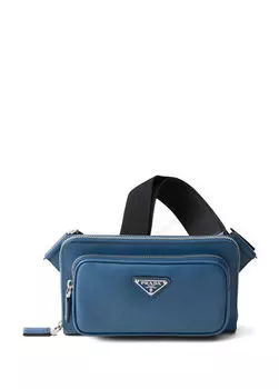 Поясная сумка из сафьяновой кожи Prada, синий
