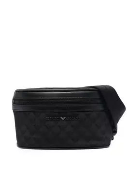 Поясная сумка с монограммой Emporio Armani, черный