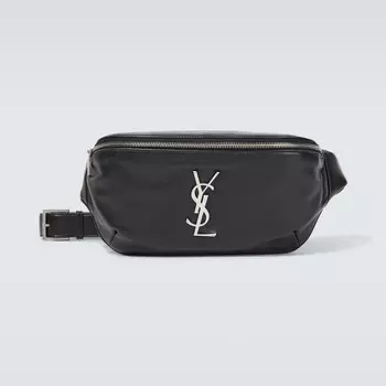 Поясная сумка Saint Laurent Cassandre Leather, черный