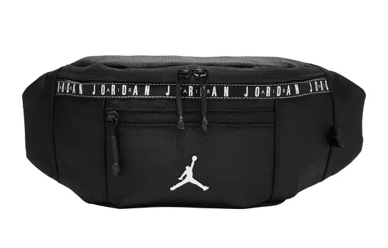 Поясная сумка Jordan с надписью и логотипом, черный