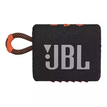 Портативная акустическая система JBL Go 3, черный/оранжевый